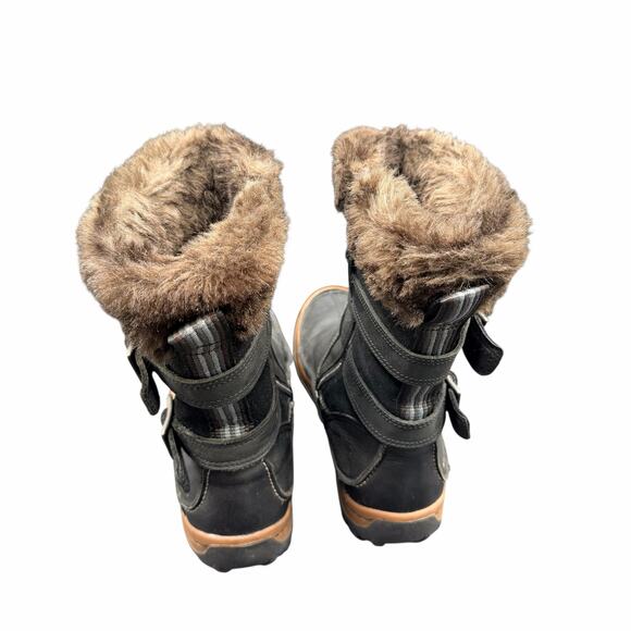 Merrell Decora Chant Leather Winter Boots Black 9.5 Waterproof Fur Trim - Picture 5 of 13